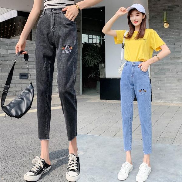 women's jeans high waist for women summer stylish simple cozy casual elegant temperament slim was thin cartoon embroidery ladies pants, Blue
women's jeans high waist for women summer stylish simple cozy casual elegant temperament slim was thin cartoon embroidery ladies pants, Blue