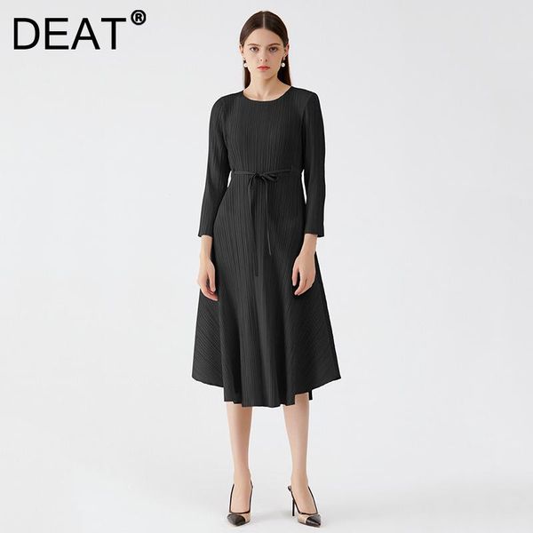 casual dresses deat woman pleated midi dress long sleeve solid bud slim lacing loose elegant style 2021 autumn 15ht070, Black;gray
casual dresses deat woman pleated midi dress long sleeve solid bud slim lacing loose elegant style 2021 autumn 15ht070, Black;gray