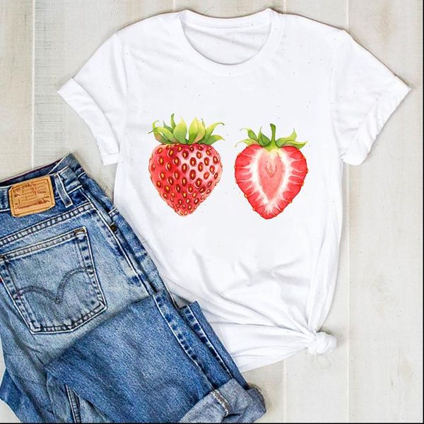 women lady t shirt strawberry sweet printed fruit beach ladies summer tee womens female clothes graphic, White
women lady t shirt strawberry sweet printed fruit beach ladies summer tee womens female clothes graphic, White