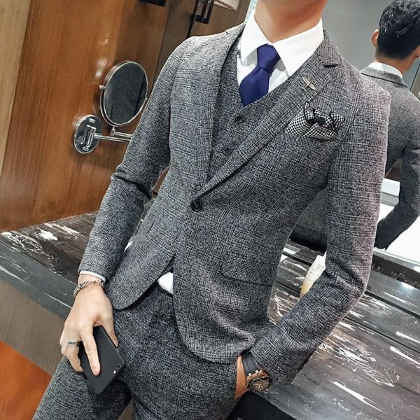 men's suits & blazers spring tide male plaid suit three pieces korean slim wedding costume homme mariage (blazer + vest pants) boutique, White;black
men's suits & blazers spring tide male plaid suit three pieces korean slim wedding costume homme mariage (blazer + vest pants) boutique, White;black