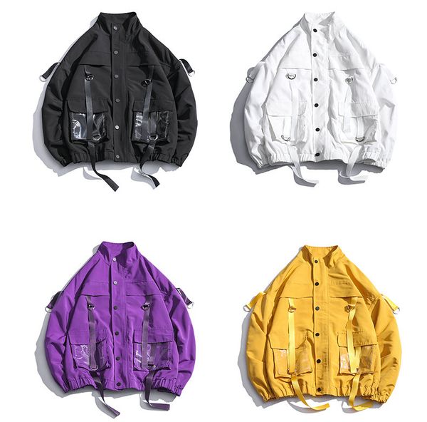 qnpqyx men military hip hop jacket coats casual windbreaker ribbons pockets men's overalls bomber streetwear man outwear, Black;brown
qnpqyx men military hip hop jacket coats casual windbreaker ribbons pockets men's overalls bomber streetwear man outwear, Black;brown