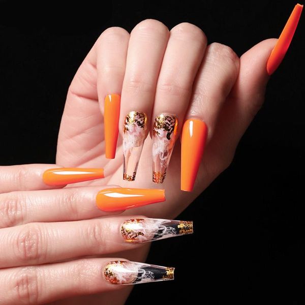 false nails long fake with glue designed european and american ballet orange smoke design nail patch box ty, Red;gold
false nails long fake with glue designed european and american ballet orange smoke design nail patch box ty, Red;gold