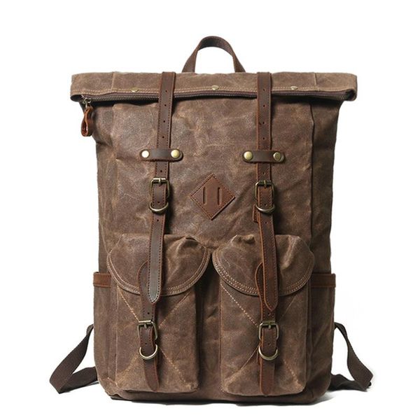 backpack maketina retro men's canvas leather belt waterproof and wear-resistant 36-55l large capacity school bag computer
backpack maketina retro men's canvas leather belt waterproof and wear-resistant 36-55l large capacity school bag computer