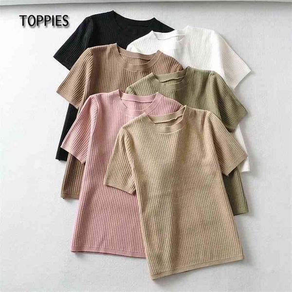 casual short sleeve knitted t-shirts women slim tee solid color o-neck 210421, White
casual short sleeve knitted t-shirts women slim tee solid color o-neck 210421, White