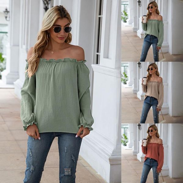 women's t-shirt 2021 off shoulder women tshirts office lady elegant full sleeve tee club party casual shirt, White
women's t-shirt 2021 off shoulder women tshirts office lady elegant full sleeve tee club party casual shirt, White