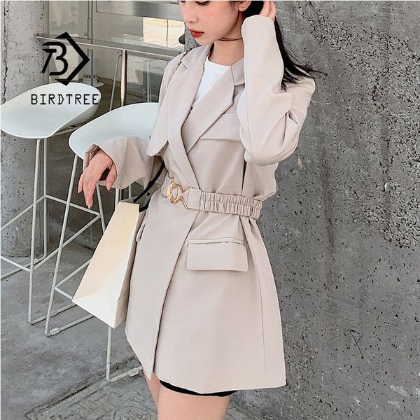 autumn spring blazer jackets for women double breasted belted slim female outwear s0d09c 210419, White;black
autumn spring blazer jackets for women double breasted belted slim female outwear s0d09c 210419, White;black