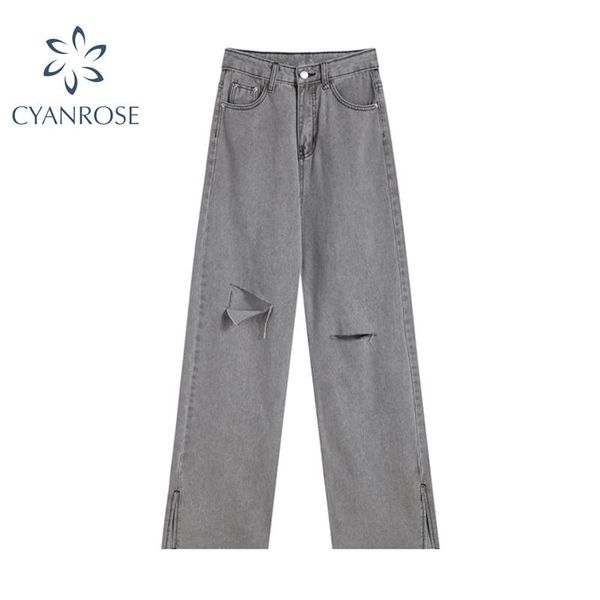 women's jeans ripped grey women wide leg denim pants high waist straight vintage streetwear female plus size 2021 summer trousers, Blue
women's jeans ripped grey women wide leg denim pants high waist straight vintage streetwear female plus size 2021 summer trousers, Blue