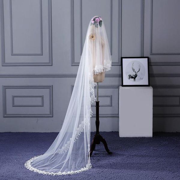 bridal veils 3m catherdal wedding veil 1 layer tulle applique edge white accessories, Black
bridal veils 3m catherdal wedding veil 1 layer tulle applique edge white accessories, Black