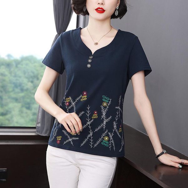 women's t-shirt ljsxls 2021 button plant flowers short sleeve woman print casual cotton t shirt women summer v-neck tee femme, White
women's t-shirt ljsxls 2021 button plant flowers short sleeve woman print casual cotton t shirt women summer v-neck tee femme, White