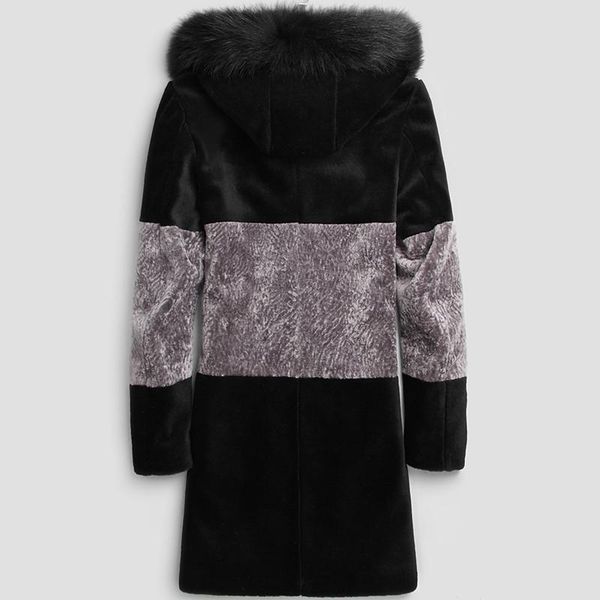 men's leather & faux 100% wool coat winter jacket men real sheep shearling fur coats mens collar long jackets chaqueta hombre my1419, Black
men's leather & faux 100% wool coat winter jacket men real sheep shearling fur coats mens collar long jackets chaqueta hombre my1419, Black