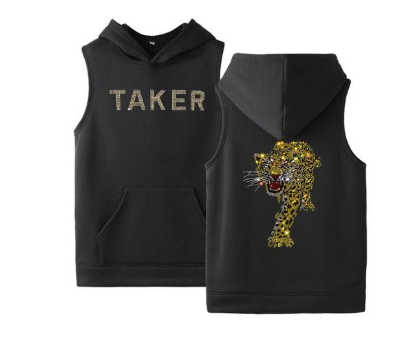 men' tank fashion hoodie sweatshirt sleeveless vest hooded hip hop casual, White;black
men' tank fashion hoodie sweatshirt sleeveless vest hooded hip hop casual, White;black
