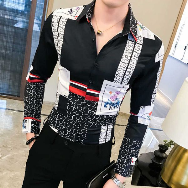 fashion shirts for men streetwear social casual shirt long sleeve slim fit chemise homme nightclub party blouse male clothing 210527, White;black
fashion shirts for men streetwear social casual shirt long sleeve slim fit chemise homme nightclub party blouse male clothing 210527, White;black