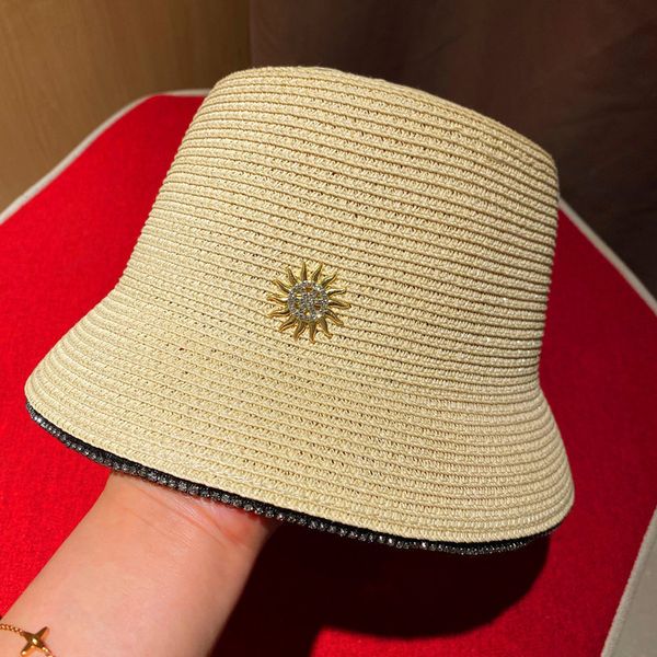 diamond inlaid net red shade bucket hat elegant fisherman summer shopping straw hat, Yellow
diamond inlaid net red shade bucket hat elegant fisherman summer shopping straw hat, Yellow