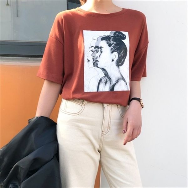 vintage character printed casual loose basic 2-18 fashion street fresh short sleeve female o-neck tee 210522, White
vintage character printed casual loose basic 2-18 fashion street fresh short sleeve female o-neck tee 210522, White