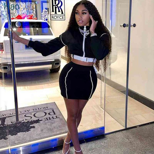 two piece set birthday club outfits for women spirng summer crop mini skirt loungewear matching sets, Gray