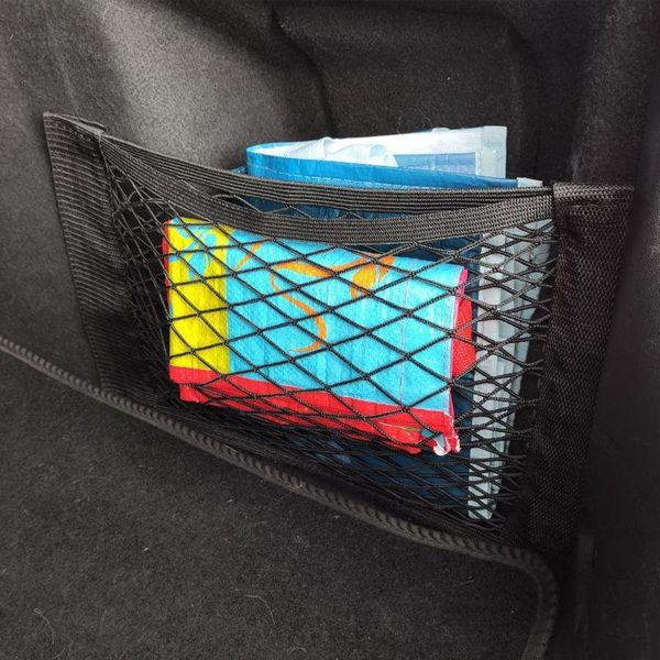 car organizer black back storage bag elastic rope net seat pocket universal multi-size interiors
car organizer black back storage bag elastic rope net seat pocket universal multi-size interiors