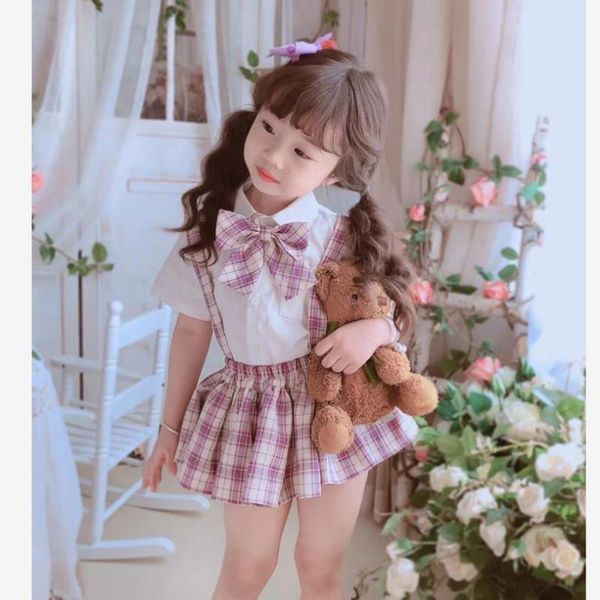 summer spanish lolita sets short sleeve shirt+plaid sling dress birthday party easter eid for girls vestidos a148 clothing, White
summer spanish lolita sets short sleeve shirt+plaid sling dress birthday party easter eid for girls vestidos a148 clothing, White