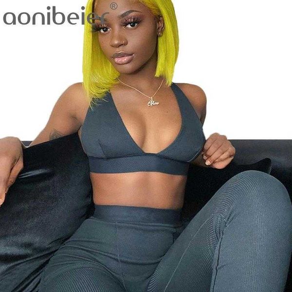 2 piece outfits fitness workout women sets deep v neck sports bra and high waist pants ladies casual knitted set 210604, White
2 piece outfits fitness workout women sets deep v neck sports bra and high waist pants ladies casual knitted set 210604, White