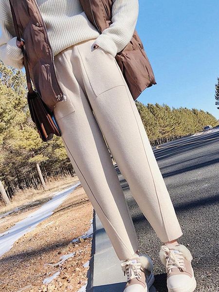 women's pants & capris autumn high waist loose casual solid warm trousers winter thicken woolen women plus size wool harem, Black;white
women's pants & capris autumn high waist loose casual solid warm trousers winter thicken woolen women plus size wool harem, Black;white
