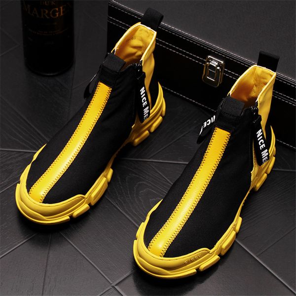 slip on men fashion sneakers 2020 spring men boots shoes male high botas 6#20/20d50, Black
slip on men fashion sneakers 2020 spring men boots shoes male high botas 6#20/20d50, Black