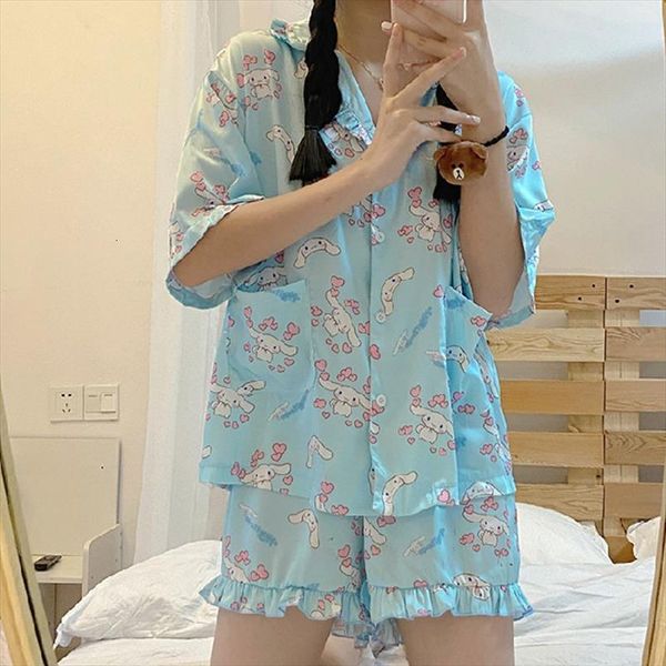 cute cartoon pajamas set womens sleepwears turn down collar pyjamas short sleeves suit soft female sleepwear summer homewear home services, Black;red
cute cartoon pajamas set womens sleepwears turn down collar pyjamas short sleeves suit soft female sleepwear summer homewear home services, Black;red