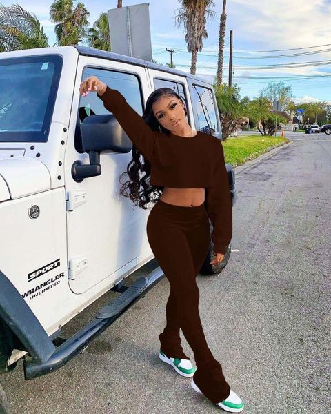 women's two piece pants fashion set fall winter clothes for women solid full sleeve casual skinny stacked matching streetwear, White
women's two piece pants fashion set fall winter clothes for women solid full sleeve casual skinny stacked matching streetwear, White