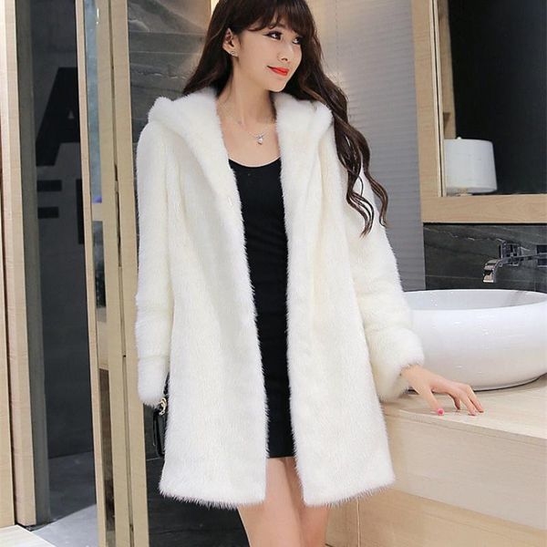 women's fur & faux vetement high imitation coat women hooded medium-long overcoat plus size outwear s-4xl winter, Black
women's fur & faux vetement high imitation coat women hooded medium-long overcoat plus size outwear s-4xl winter, Black