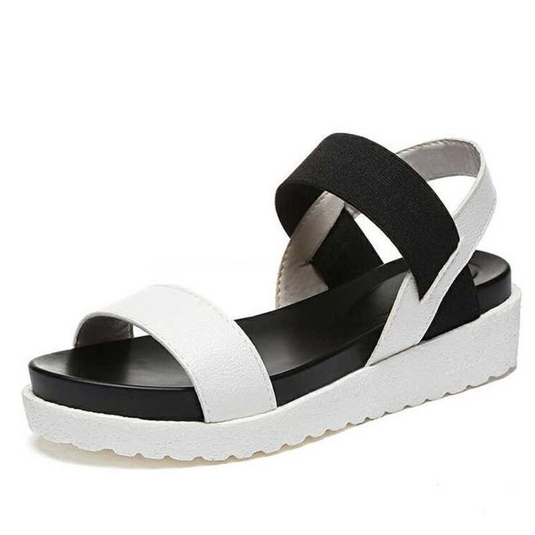 sandals women summer slip on shoes peep-toe flat shoes roman sandals mujer sandalias ladies flip flops sandal 210715, Black
