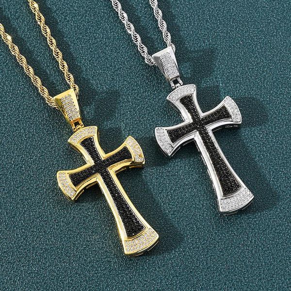 hip hop black white cz stone paved bling iced out cross pendants necklaces for men rapper jewelry drop pendant, Silver
hip hop black white cz stone paved bling iced out cross pendants necklaces for men rapper jewelry drop pendant, Silver