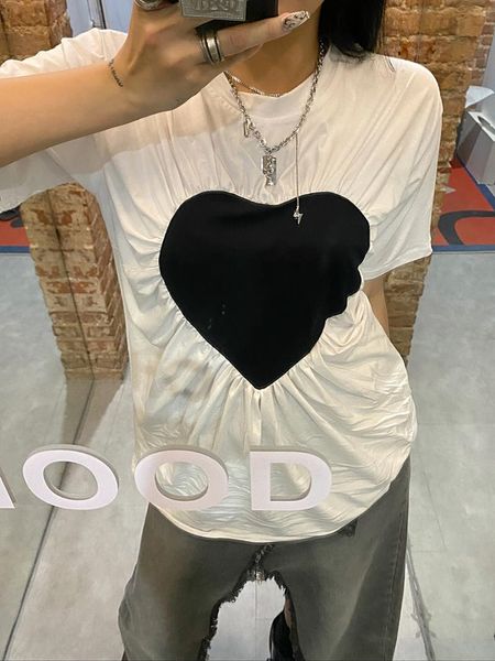 women's t-shirt retro casual fashion loving heart wrinkle printing t shirt female o-neck cartoon short sleeve harajuku, White
women's t-shirt retro casual fashion loving heart wrinkle printing t shirt female o-neck cartoon short sleeve harajuku, White