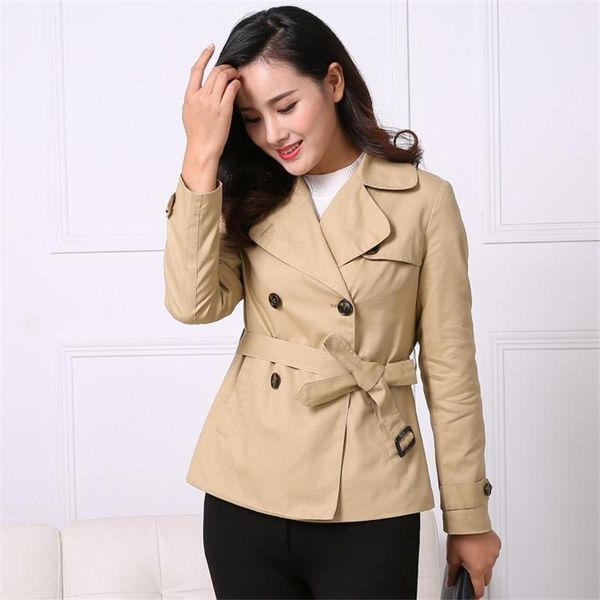 women's trench coats 2021 short coat women spring autumn cotton windbreaker casual female belt slim double-breasted a2471, Tan;black
women's trench coats 2021 short coat women spring autumn cotton windbreaker casual female belt slim double-breasted a2471, Tan;black
