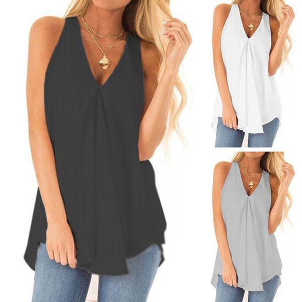 women's tanks & camis women plus size sleeveless chiffon tank pleated drape v-neck swing shirts solid color asymmetric loose tunic blou, White
women's tanks & camis women plus size sleeveless chiffon tank pleated drape v-neck swing shirts solid color asymmetric loose tunic blou, White