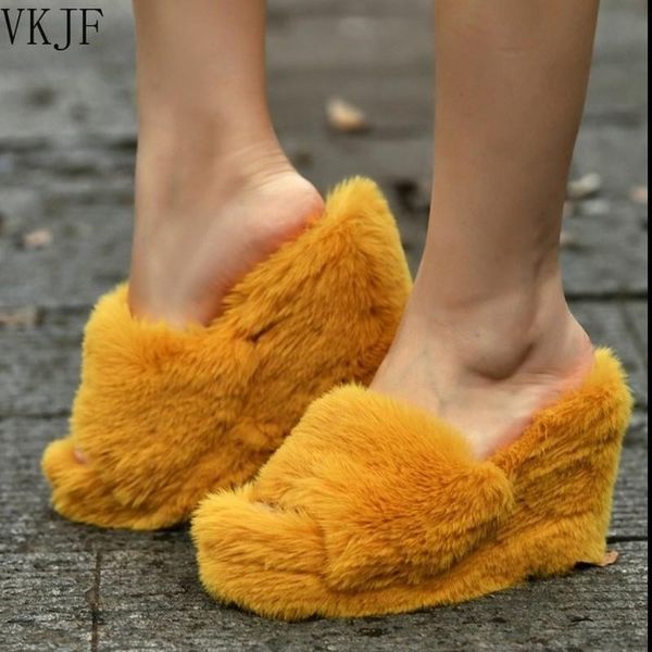 slippers 2021 autumn women feminine high-heeled fur drag outdoor all-match shoes round head wedges with mink, Black
slippers 2021 autumn women feminine high-heeled fur drag outdoor all-match shoes round head wedges with mink, Black