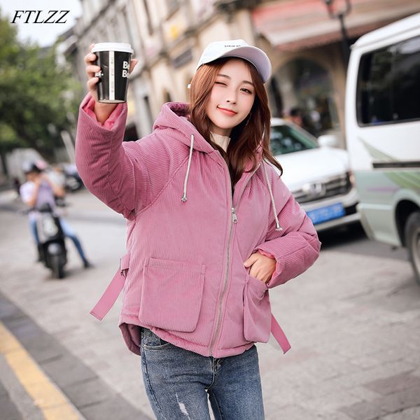 winter vintage corduroy zipper hooded padded jacket elegant women solid cotton coat casual outwear 210423, Black
winter vintage corduroy zipper hooded padded jacket elegant women solid cotton coat casual outwear 210423, Black