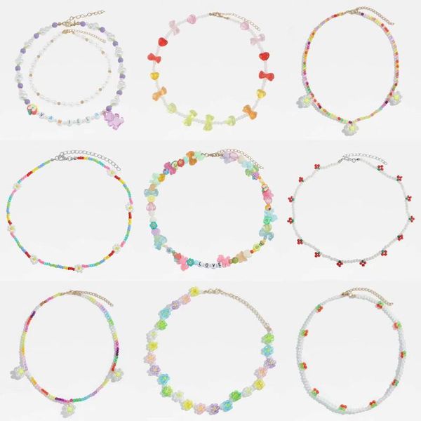 chokers hellodr cute candy color seed bead flowers heart daisy necklace for women 2021 sweet strand chain travel friends jewelry gift, Golden;silver
chokers hellodr cute candy color seed bead flowers heart daisy necklace for women 2021 sweet strand chain travel friends jewelry gift, Golden;silver