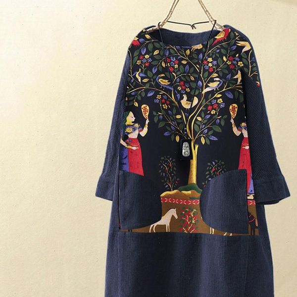 vintage corduroy ethnic print patchwork women dress long sleeve pockets o neck loose casual party dresses, Black;gray
vintage corduroy ethnic print patchwork women dress long sleeve pockets o neck loose casual party dresses, Black;gray