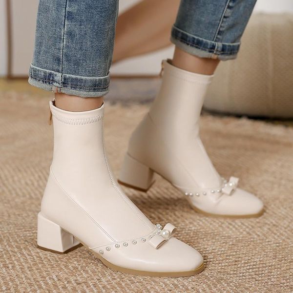 boots ankle for women fashion high heels elegant ladies shoes arrival 2021 round toe pearls zip booties white big size 45 46, Black
boots ankle for women fashion high heels elegant ladies shoes arrival 2021 round toe pearls zip booties white big size 45 46, Black