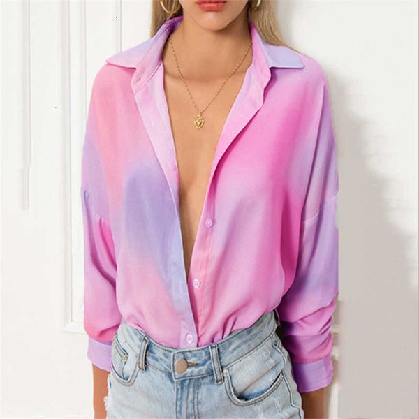 women's blouses & shirts tie dyed women fashion lapel neck long sleeve single breasted loose blouse casual womens designers cl yqk9, White
women's blouses & shirts tie dyed women fashion lapel neck long sleeve single breasted loose blouse casual womens designers cl yqk9, White