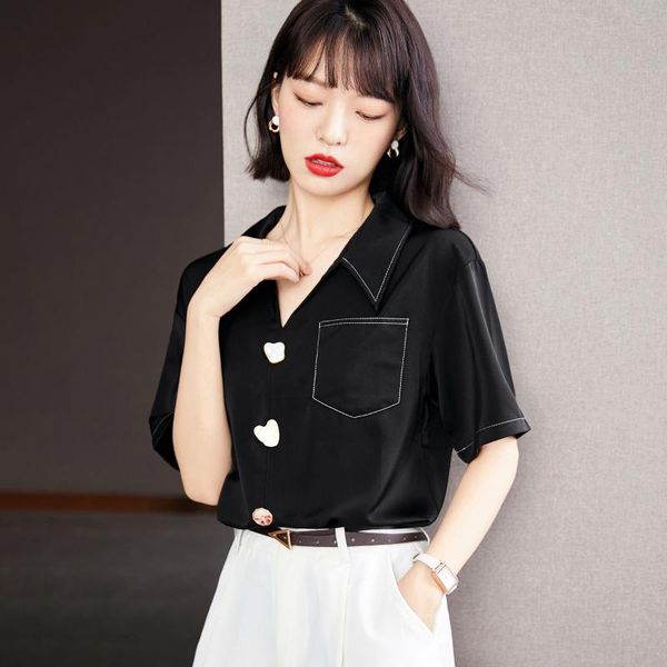 women's blouses & shirts 2021 summer women casual loose short sleeve vintage black chiffon fashion elegant office lady clothing, White
women's blouses & shirts 2021 summer women casual loose short sleeve vintage black chiffon fashion elegant office lady clothing, White