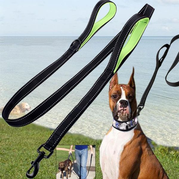dog collars & leashes pet nylon double handles leash with reflective stripes 6colors safety no pull ropes for large and medium
dog collars & leashes pet nylon double handles leash with reflective stripes 6colors safety no pull ropes for large and medium