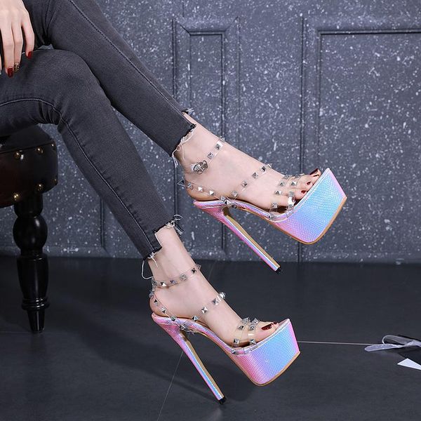 design peep toe buckle platforms women sandals transparent shoes super high heels summer night club woman lja918, Black
design peep toe buckle platforms women sandals transparent shoes super high heels summer night club woman lja918, Black