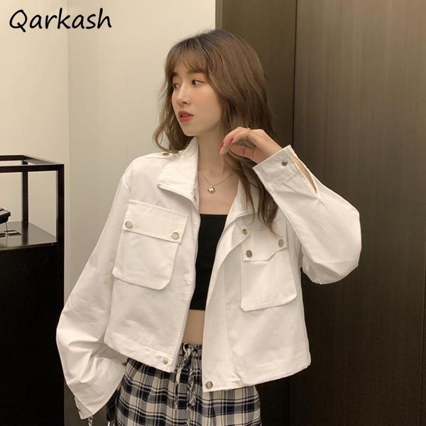 women's jackets women long sleeve turn-down collar pockets solid color leisure fashionable zippers korean style loose all-match retro, Black;brown
women's jackets women long sleeve turn-down collar pockets solid color leisure fashionable zippers korean style loose all-match retro, Black;brown