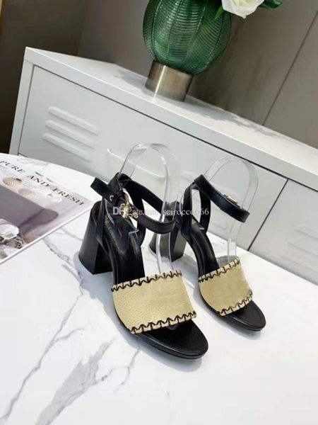 classic original luxury designer brand sandals womens fashion high block heel genuine leather ankle strap summer pp straw sandal wedding dre, Black
classic original luxury designer brand sandals womens fashion high block heel genuine leather ankle strap summer pp straw sandal wedding dre, Black