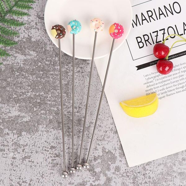 forks donut shape stainless steel swizzle stick round head mixing cocktail coffee stirrers wine drink bar accessories 
forks donut shape stainless steel swizzle stick round head mixing cocktail coffee stirrers wine drink bar accessories