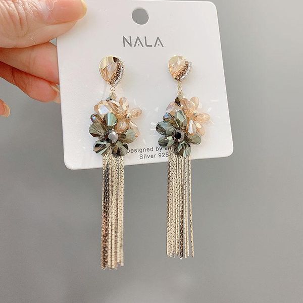 dangle & chandelier bohemian crystal flower tassel long earrings personality women fashion jewelry big pendientes, Silver
dangle & chandelier bohemian crystal flower tassel long earrings personality women fashion jewelry big pendientes, Silver