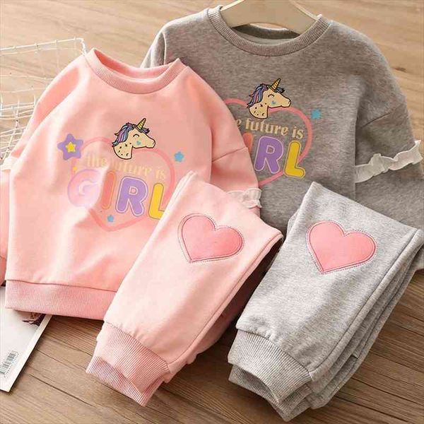 children spring long sleeved sweaters suit autumn casual cartoon unicorn round neck little girls pants sports two piece, White
children spring long sleeved sweaters suit autumn casual cartoon unicorn round neck little girls pants sports two piece, White