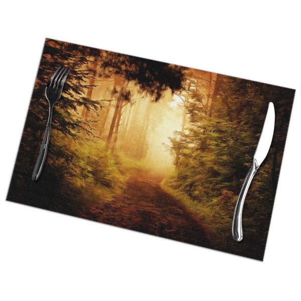 set of 6 light autumn forest placemats for dining table place mat in kitchen accessories cup wine mats & pads
set of 6 light autumn forest placemats for dining table place mat in kitchen accessories cup wine mats & pads