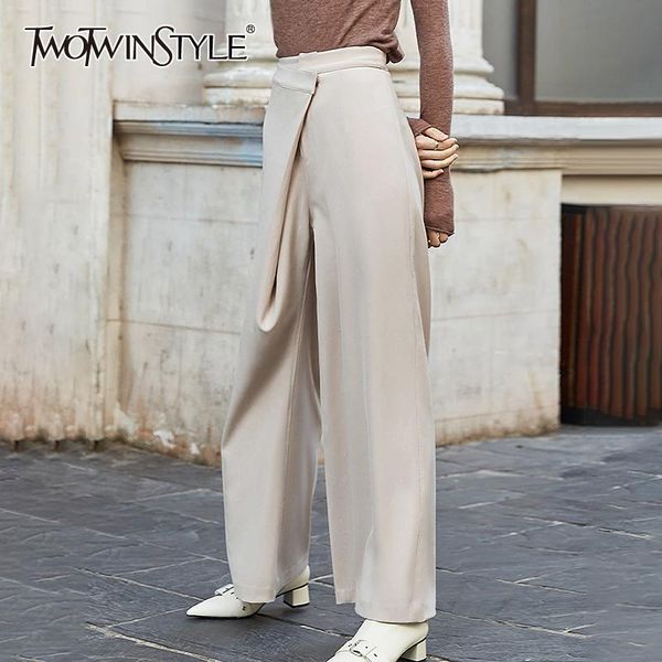 women's pants & capris twowtinstyle elegant irregular full length pant female high waist pleated loose casual wide leg women fashion 20, Black;white
women's pants & capris twowtinstyle elegant irregular full length pant female high waist pleated loose casual wide leg women fashion 20, Black;white