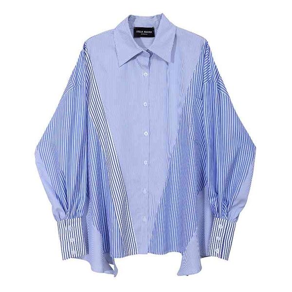korean women's fashion loose striped shirt autumn and winter style winter regular polyester 210603, White
korean women's fashion loose striped shirt autumn and winter style winter regular polyester 210603, White