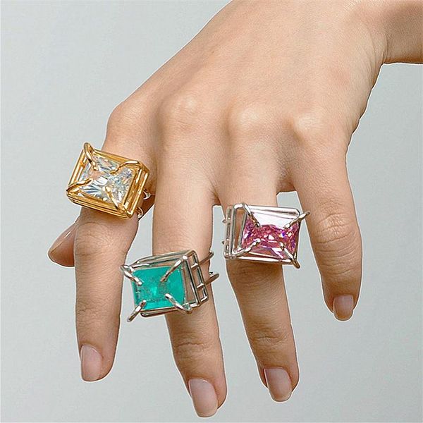 cluster rings 2021 big grab tilting square ring for women hip hop instagram fashion niche design food, Golden;silver
cluster rings 2021 big grab tilting square ring for women hip hop instagram fashion niche design food, Golden;silver